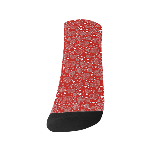 red white hearts Women's Ankle Socks