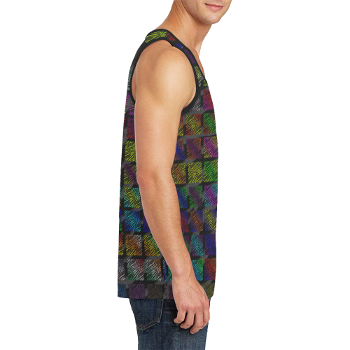 Ripped SpaceTime Stripes Collection Men's All Over Print Tank Top (Model T57)