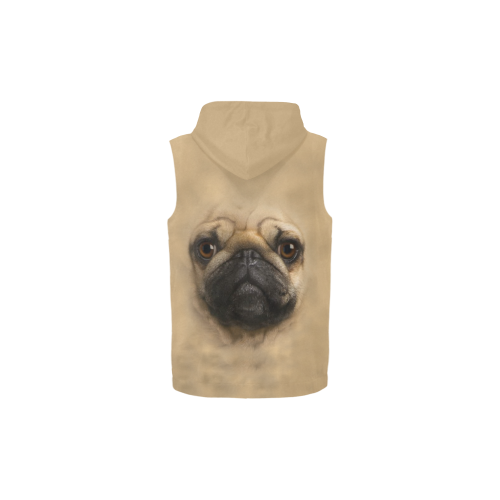 Pug All Over Print Sleeveless Zip Up Hoodie for Kid (Model H16)