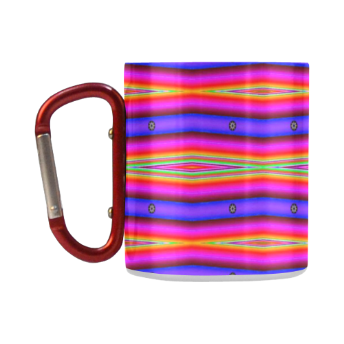 Bright Pink Purple Stripe Abstract Classic Insulated Mug(10.3OZ)