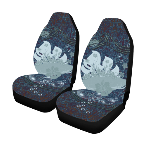Sport surfboard and flowers Car Seat Covers (Set of 2)