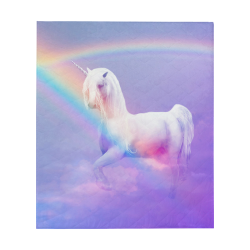 Unicorn and Rainbow Quilt 60"x70"