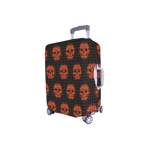 skulls and dotts, orange by JamColors Luggage Cover/Small 18"-21"