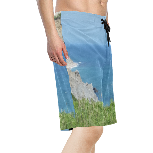 Block Island Bluffs Men's All Over Print Board Shorts (Model L16)