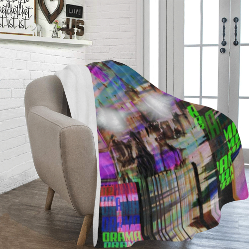 Abstract Ultra-Soft Micro Fleece Blanket 60"x80"