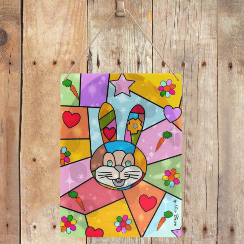 Bunny by Nico Bielow Metal Tin Sign 12"x16"