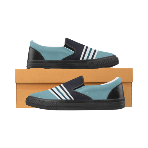 Modern Striped Men's Slip-on Canvas Shoes (Model 019)