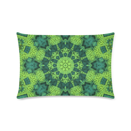 Green Theme Mandala Custom Zippered Pillow Case 16"x24"(Twin Sides)