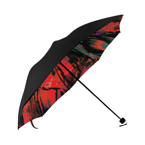 Red Deep Market Go Anti-UV Foldable Umbrella (Underside Printing) (U07)