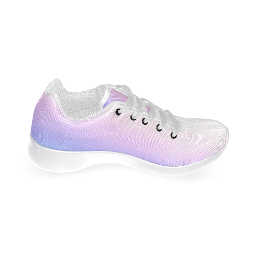 Rainbow colour linear gradient ombre blue to purple romantic design Women's Running Shoes/Large Size (Model 020)