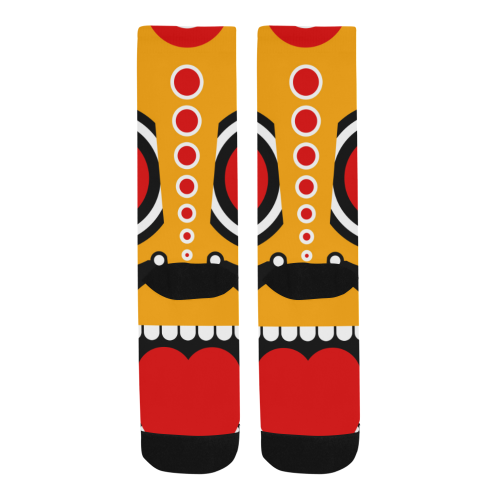 Red Yellow Tiki Tribal Trouser Socks
