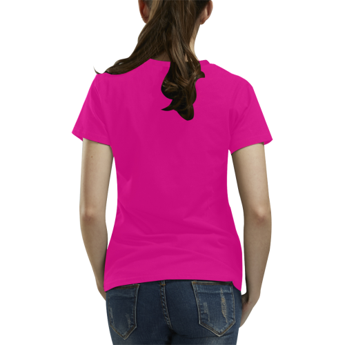 T-Shirt for Women(Pink and Black) All Over Print T-Shirt for Women (USA Size) (Model T40)