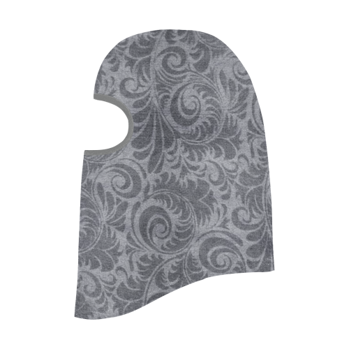 Denim with vintage floral pattern, light grey All Over Print Balaclava