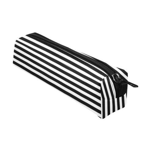 Black and White Stripes Pencil Pouch/Small (Model 1681)