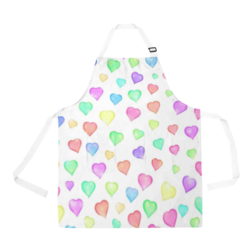 Pastel Hearts All Over Print Apron
