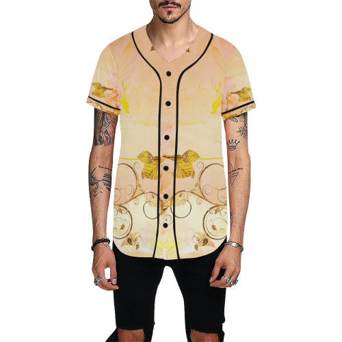 Beautiful flowers in soft colors All Over Print Baseball Jersey for Men (Model T50)