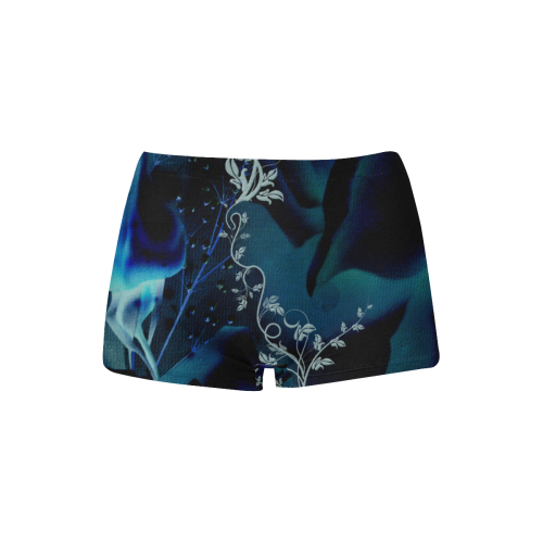 Floral design, blue colors Women's All Over Print Boyshort Panties (Model L31)