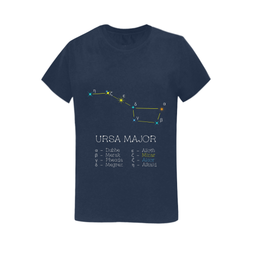 Star Ursa Major funny astronomy space galaxy Women's T-Shirt in USA Size (Two Sides Printing)