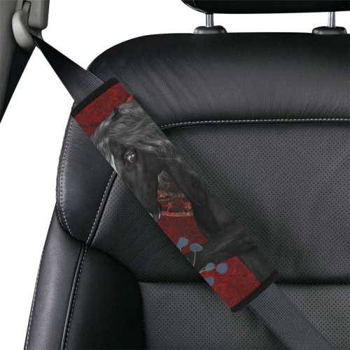 Black horse with flowers Car Seat Belt Cover 7''x12.6''