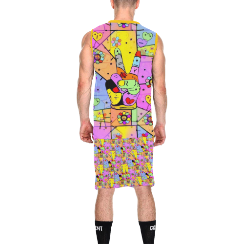 Peace by Nico Bielow All Over Print Basketball Uniform