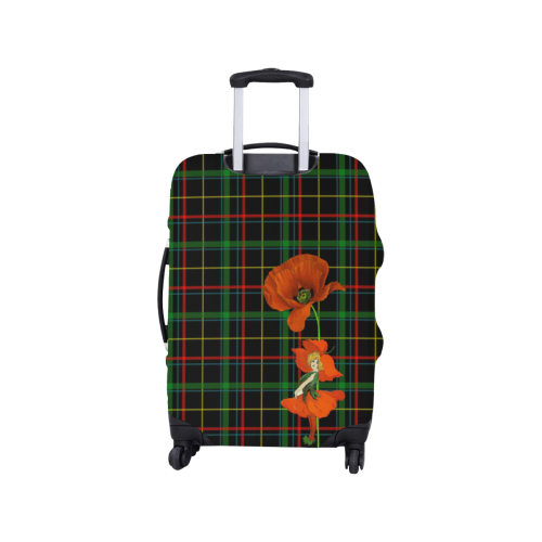 Poppy Elve On Tartan Luggage Cover/Small 18"-21"