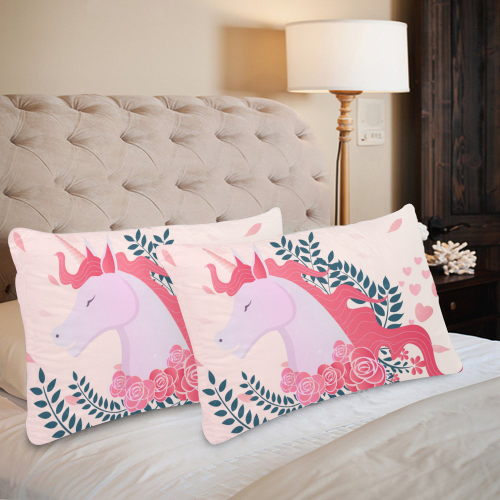 Pink 02 Custom Pillow Case 20"x 30" (One Side) (Set of 2)