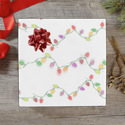 Festive Christmas Lights on White Gift Wrapping Paper 58"x 23" (1 Roll)