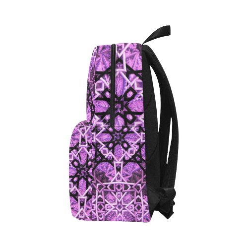 Pink/Black Fractal Pattern Unisex Classic Backpack (Model 1673)