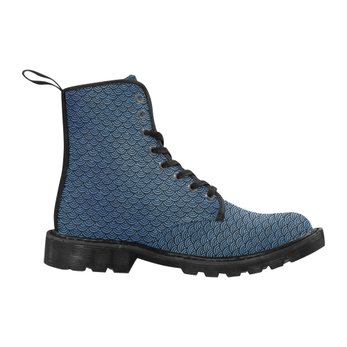 Blue Fish. Inspired by the Magic Island of Gotland. Martin Boots for Men (Black) (Model 1203H)