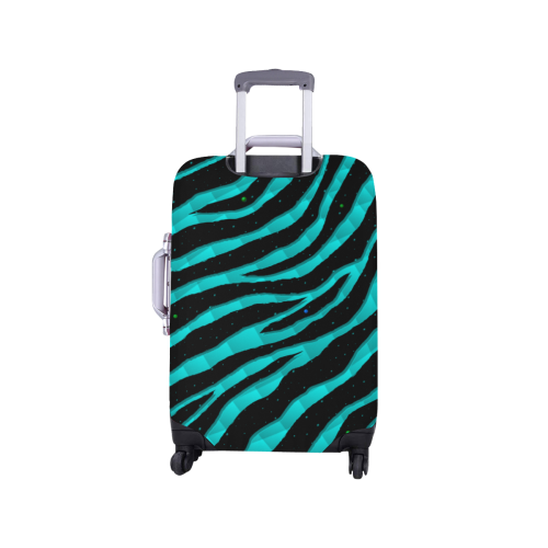 Ripped SpaceTime Stripes - Cyan Luggage Cover/Small 18"-21"