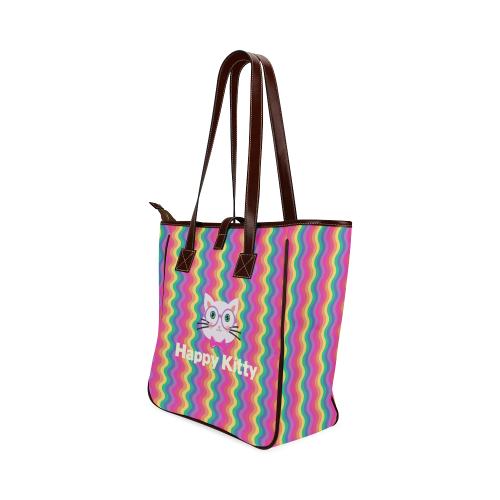 Rainbow ziczak Happy Kitty Tote Classic Tote Bag (Model 1644)