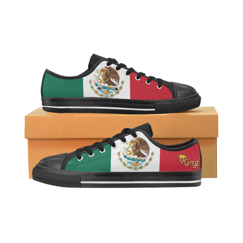 mexico flag Men's Classic Canvas Shoes (Model 018)