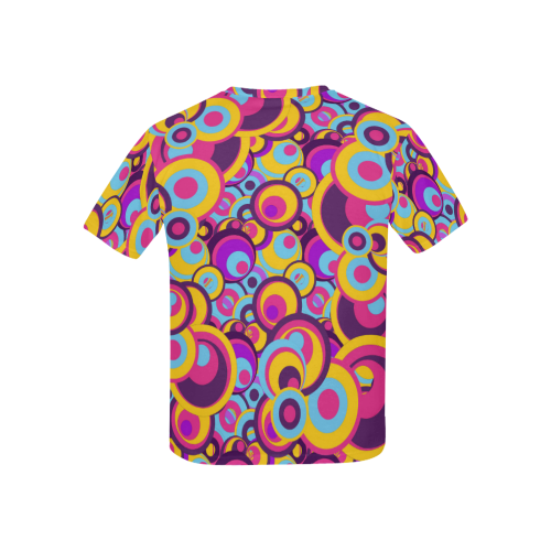 Retro Circles Groovy Violet, Yellow, Blue Colors Kids' All Over Print T-shirt (USA Size) (Model T40)