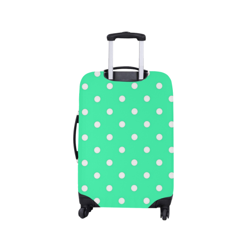 Mint Green White Dots Luggage Cover/Small 18"-21"