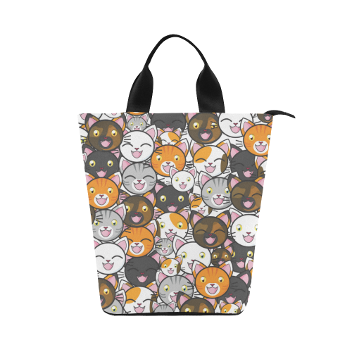 Funny Cats All Over Nylon Lunch Tote Bag (Model 1670)
