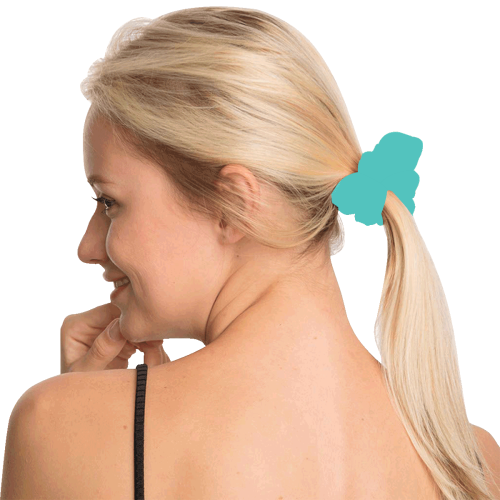 color medium turquoise All Over Print Hair Scrunchie