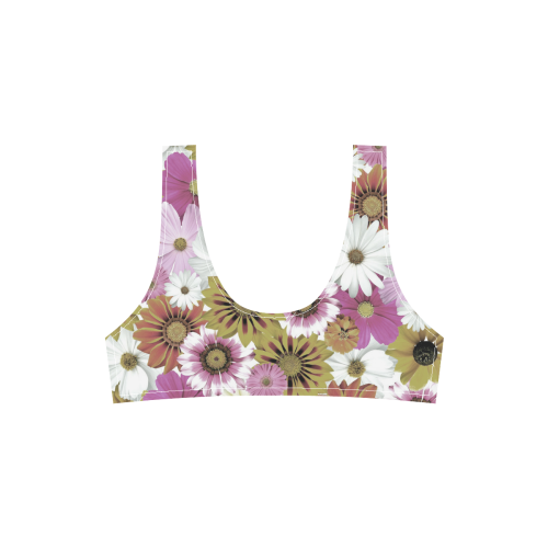Spring Time Flowers 4 Sport Top & High-Waisted Bikini Swimsuit (Model S07)