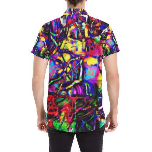 Rainbow Graffiti Men's All Over Print Short Sleeve Shirt (Model T53)