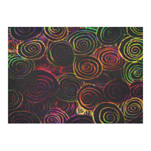 Velvety Swirls Cotton Linen Tablecloth 60"x 84"