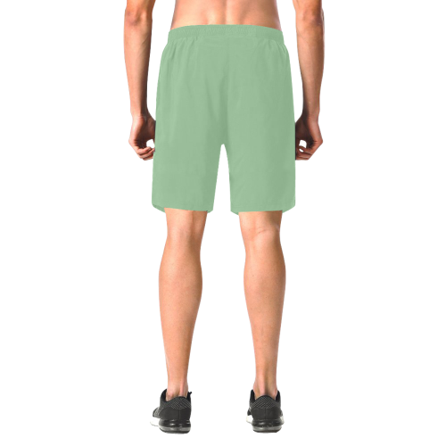 color dark sea green Men's All Over Print Elastic Beach Shorts (Model L20)