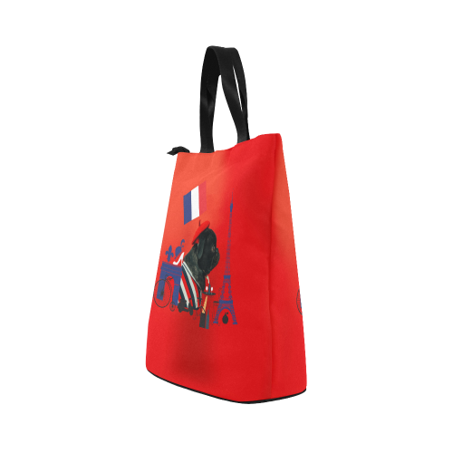 Proud Pug from Paris Nylon Lunch Tote Bag (Model 1670)