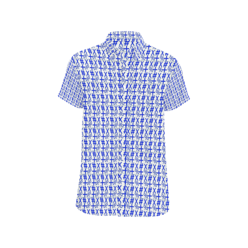 NUMBERS Collection Symbols (Pattern) Blue/White Men's All Over Print Short Sleeve Shirt (Model T53)