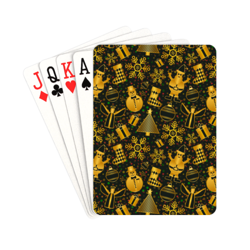 Golden Christmas Icons Playing Cards 2.5"x3.5"