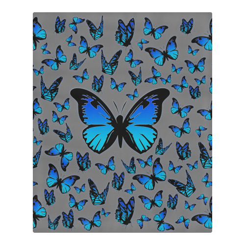 blue butterflies 3-Piece Bedding Set