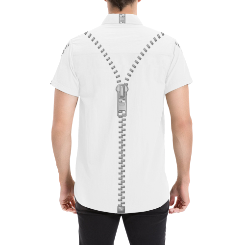 ZIPPER ONE Men's All Over Print Short Sleeve Shirt/Large Size (Model T53)