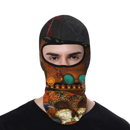 Steampunk skull with rat and hat All Over Print Balaclava