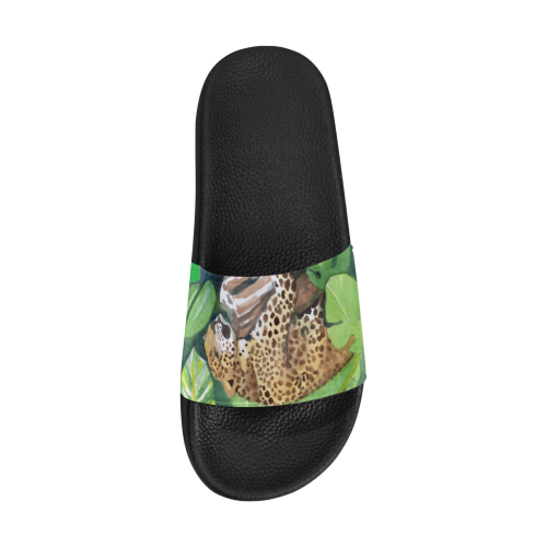 Grallam Jungle vibes green Women's Slide Sandals (Model 057)