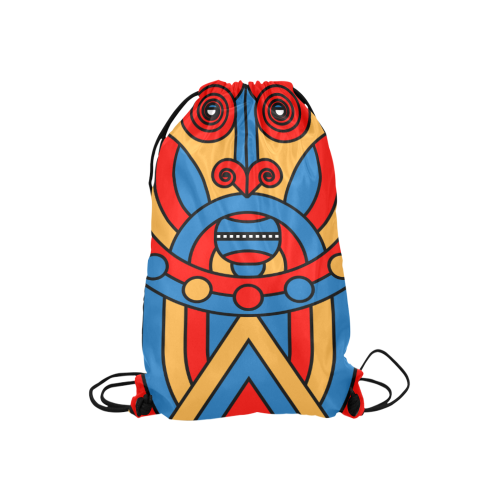 Aztec Maasai Lion Tribal Small Drawstring Bag Model 1604 (Twin Sides) 11"(W) * 17.7"(H)