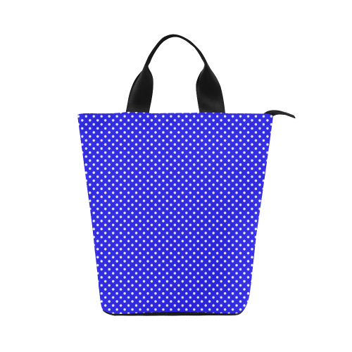 Blue polka dots Nylon Lunch Tote Bag (Model 1670)
