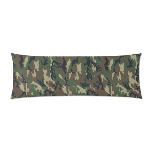 Woodland Forest Green Camouflage Custom Zippered Pillow Case 21"x60"(Two Sides)